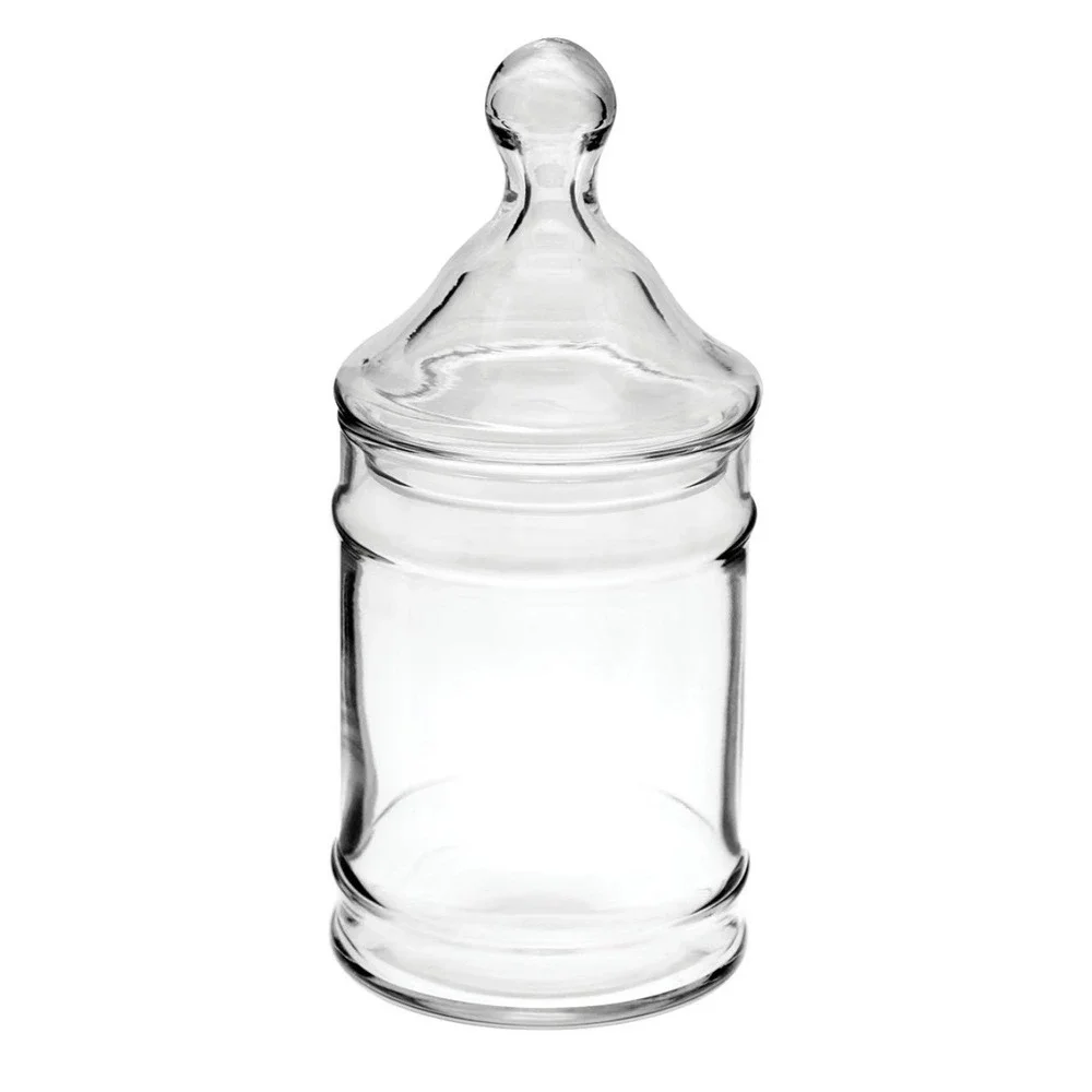 Anchor Hocking 95596 12 Ounce Clear Glass Apothecary Jars with lids 4 available