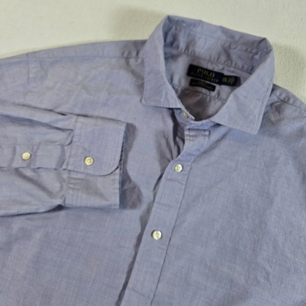 Polo Ralph Lauren Button Down Shirt Mens XXL Light Purple Slim Stretch Cotton