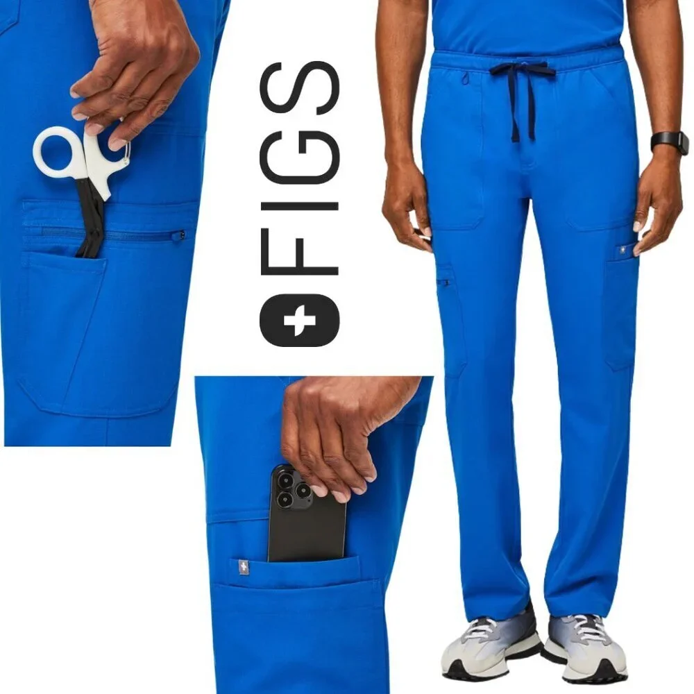 NWT, Figs, Men's‎ Cairo Cargo Scrub Pants, Royal Blue