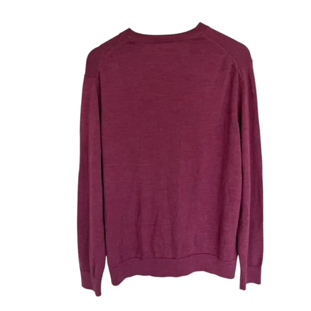 Banana Republic Burgundy Merino Wool V-Neck Sweater - Size XL