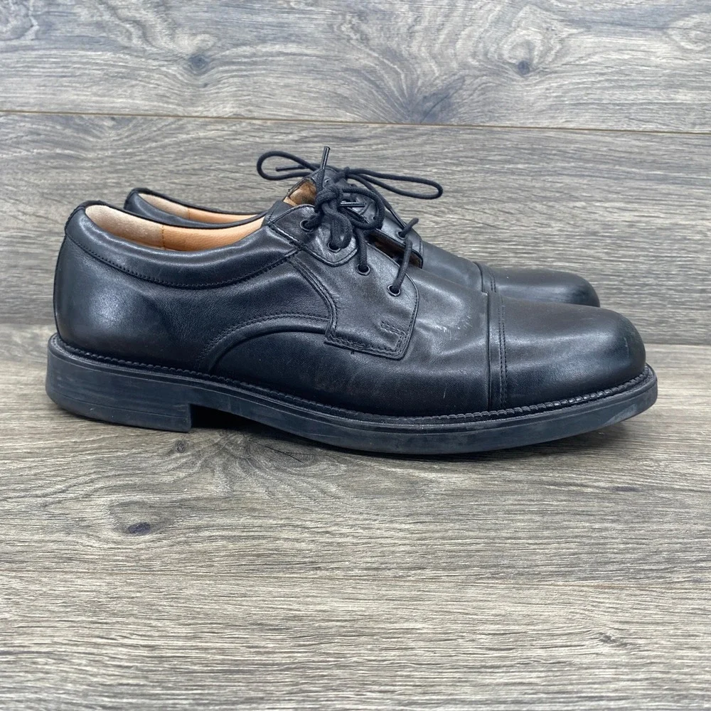 Bostonian Cap Toe Oxford Mens 11 Black Leather Lace Up Dress Shoes 22711