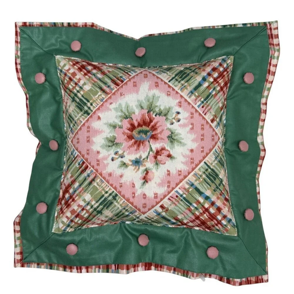 Cottage Floral Small Accent Pillow 13.5