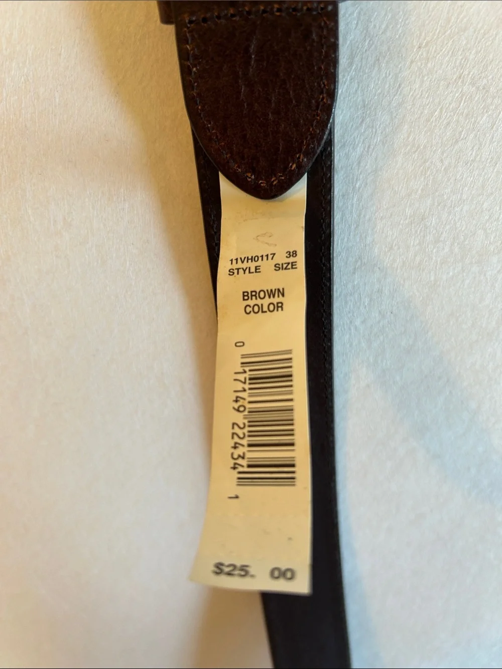 Van Heusen Brown Leather Belt with Gold Buckle