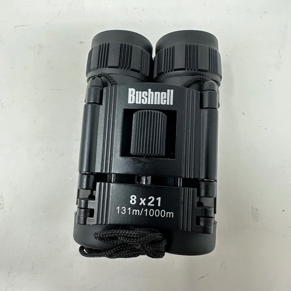 Bushnell 8x21 Compact Folding Binoculars Black 131m/1000m Case Camping Hiking