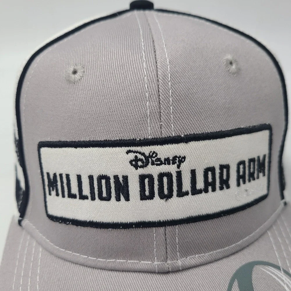 Disney Million Dollar Arm Movie Promo Hat Adjustable 2014 Sport Drama Gray White