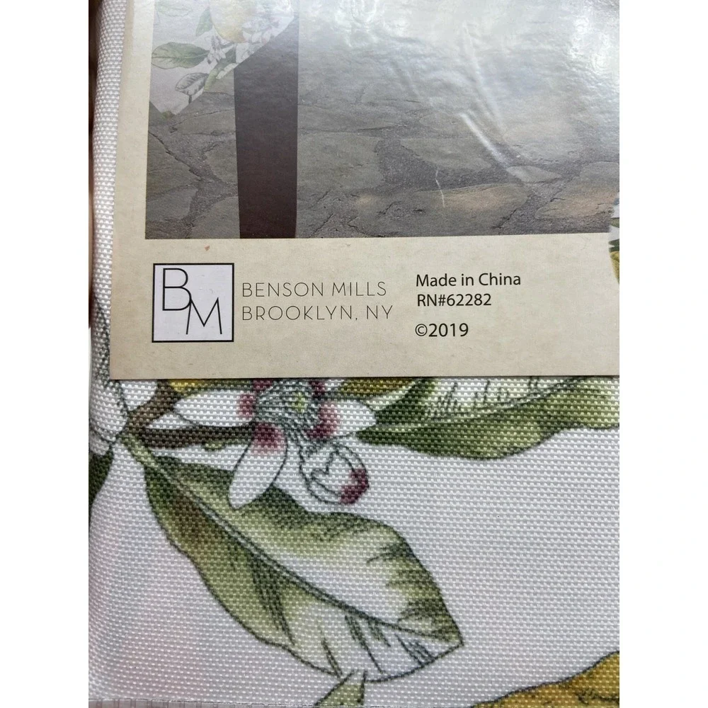 New Benson Mills Tablecloth Limona Lemons Oblong 52