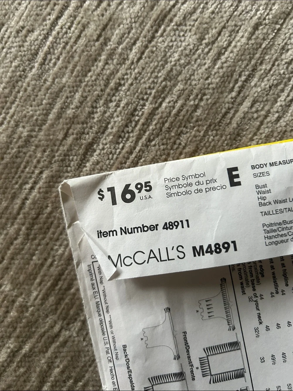 McCalls mccall’s m4891
