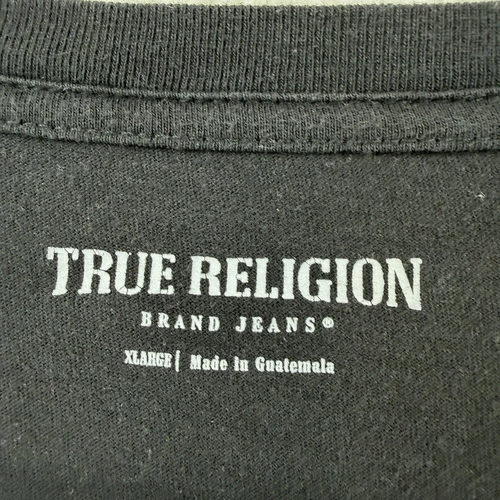True Religion Shirt Mens XL Black Registered Global‎ Globe Graphic Tee T-Shirt