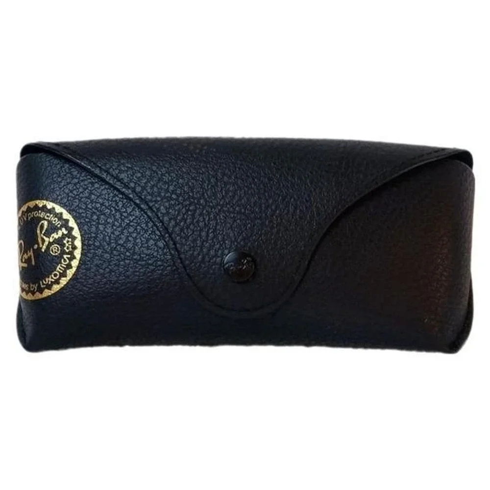 Ray Ban Leather Like Aviator Sunglass Case Black‎ Gold Logo SKUJ081