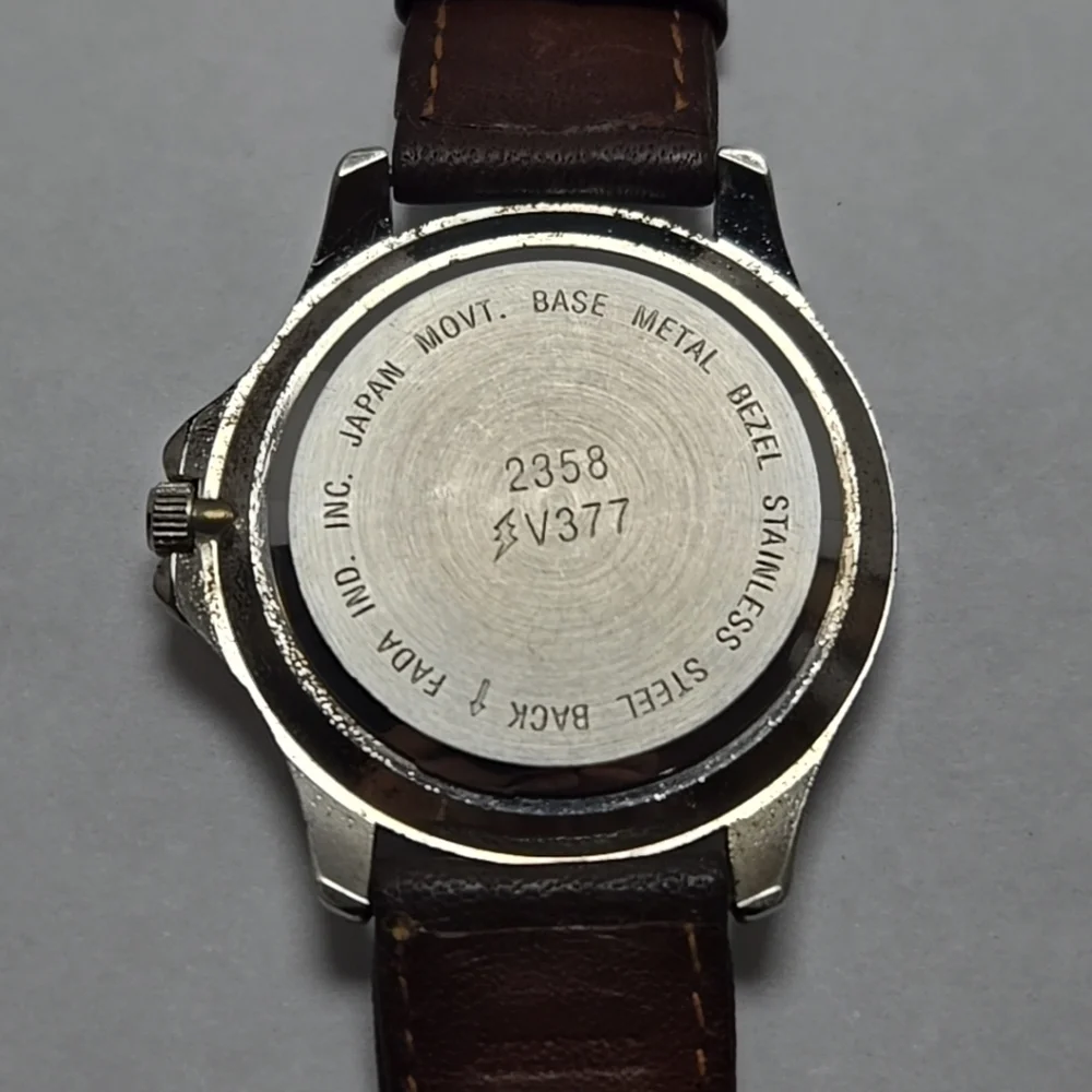 Great Land Mens Quartz Multi Dial Watch Date Brown Leather Strap New Battery
