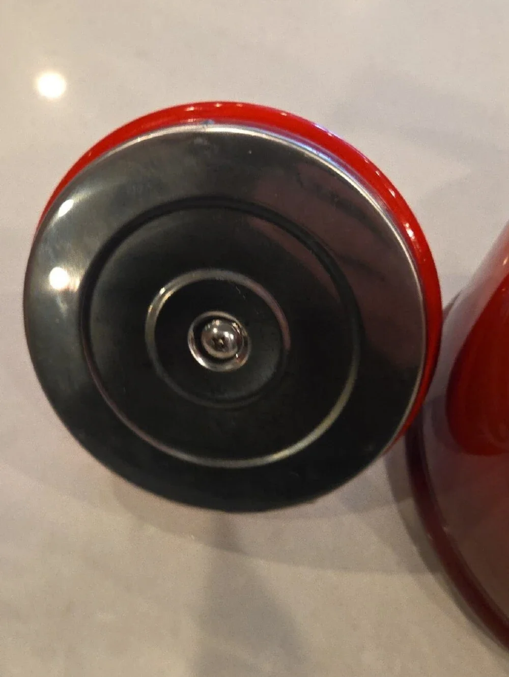 Le Creuset Red Whistling Tea Kettle with Black Handle
