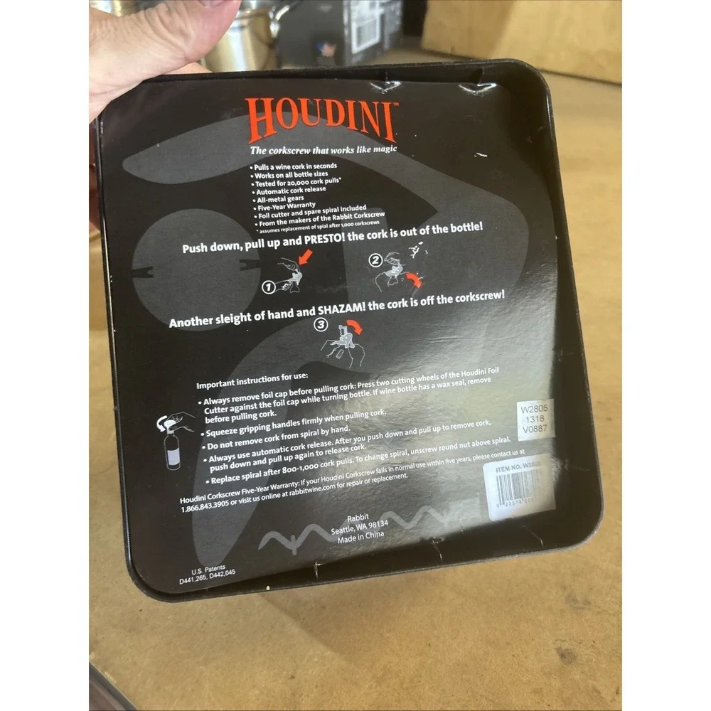 Houdini advantage wine
