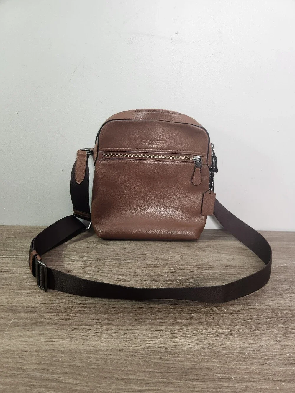 Coach Men's Crossbody Leather Flight Bag
