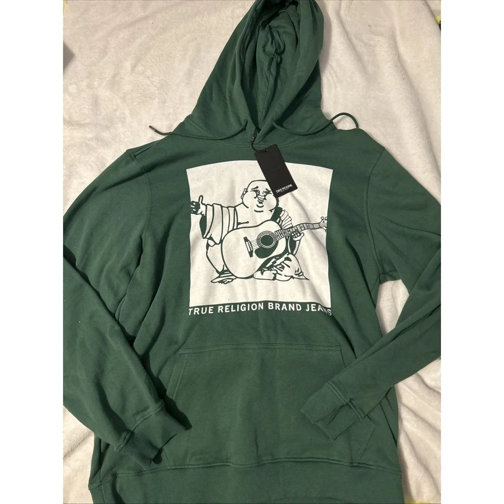 True Religion Graphic Print  Hoodie Green‎ Men's Size XXXL