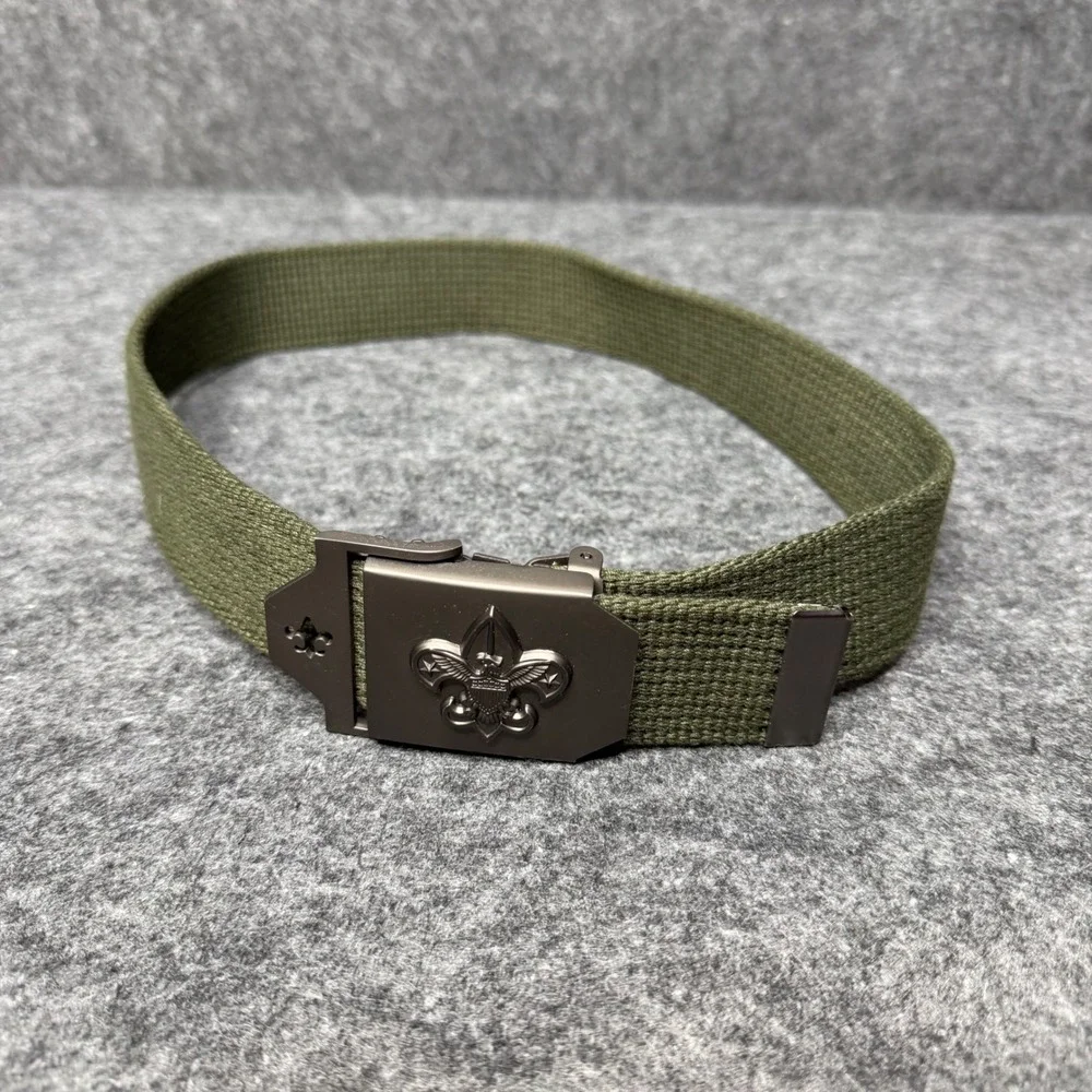Boy Scouts of America BSA Olive Green Web Belt Metal Buckle Logo 64032 S/M 32