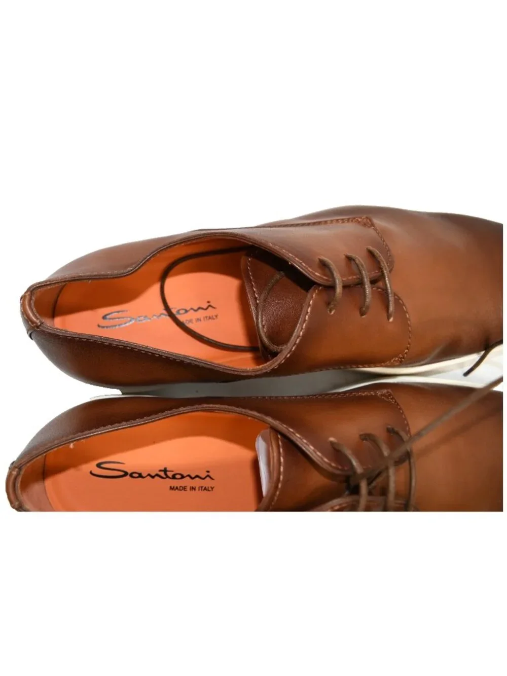 New! Santoni Dilate Men's Brown Leather Derby Shoe 11.5D US 10.5 UK DD537