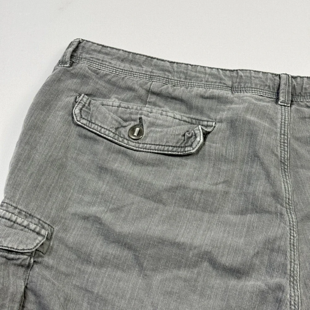 Faherty Brand Cargo Shorts Mens 40 Gray Linen‎ Cotton Utility Pockets Drawstring