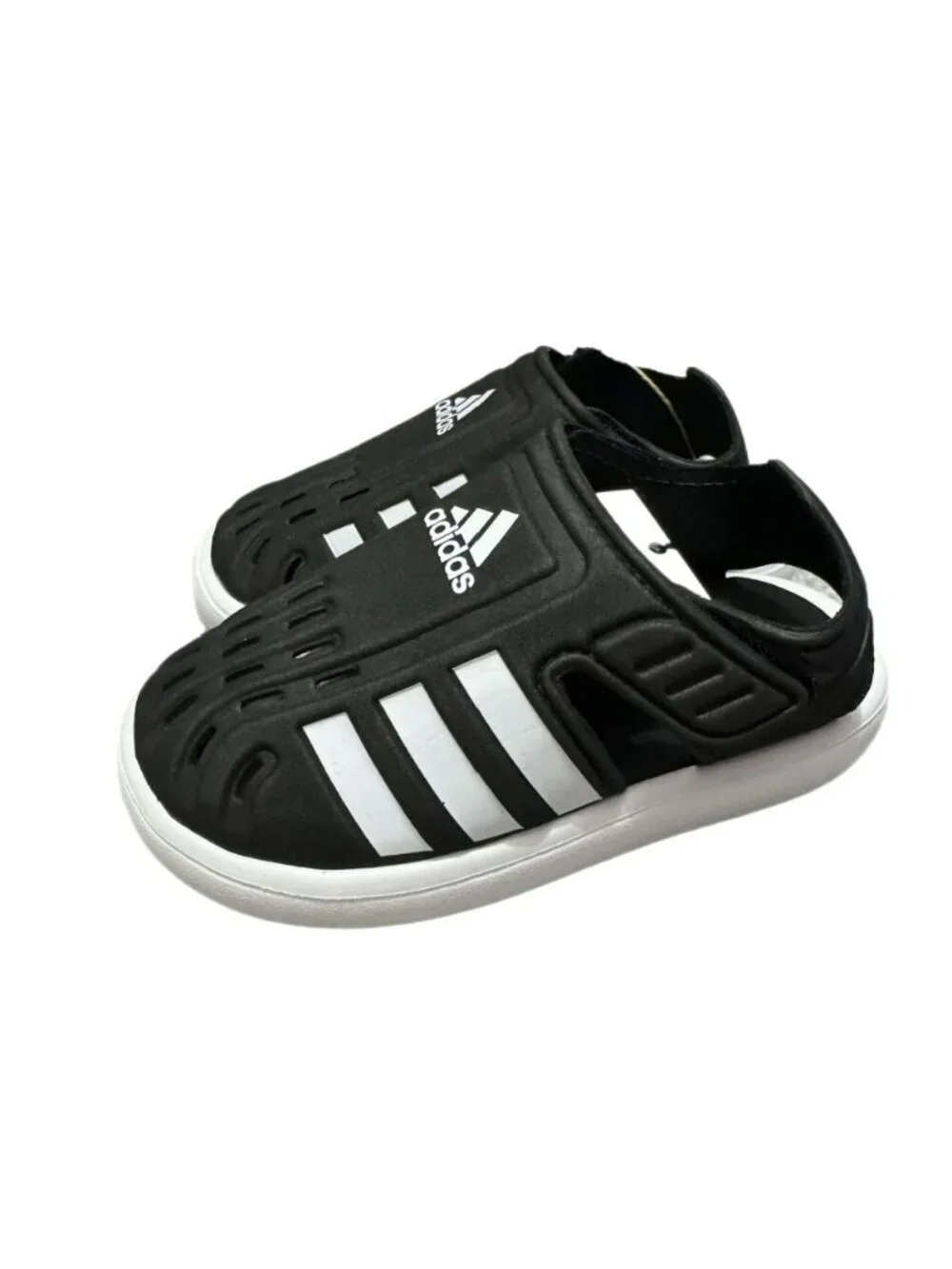 Adidas Little Kid Closed Toe Water Sandals Black White Sz 6K NEW
