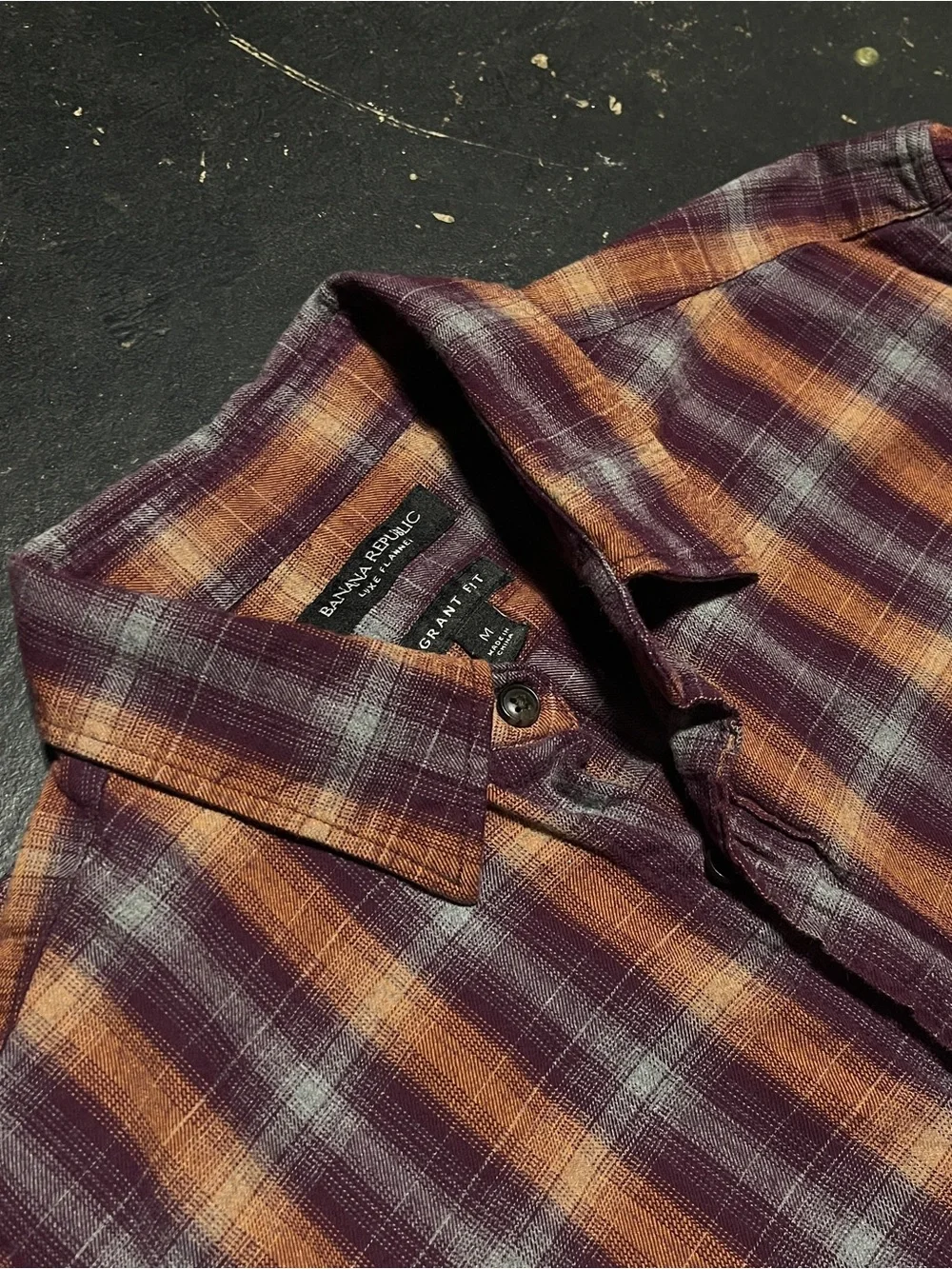 Banana Republic Plaid Button-Down in Burgundy and Orange