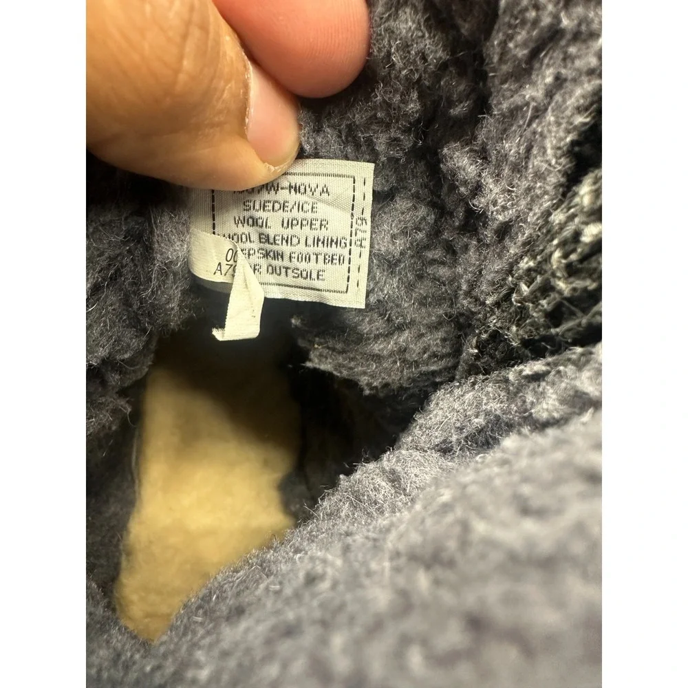 Bearpaw Nova Womens 8 Charcoal Gray Suede Wool Ankle Round Toe Winter Snow Boot