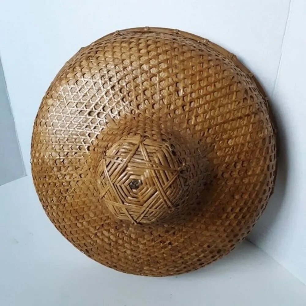 Wicker Rattan Vintage Hat Hanging Decor