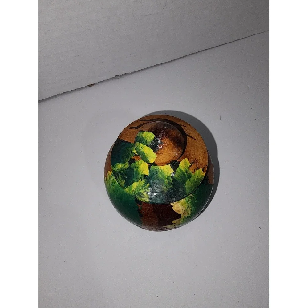 Haiti wood‎ pot souvenir hand painted