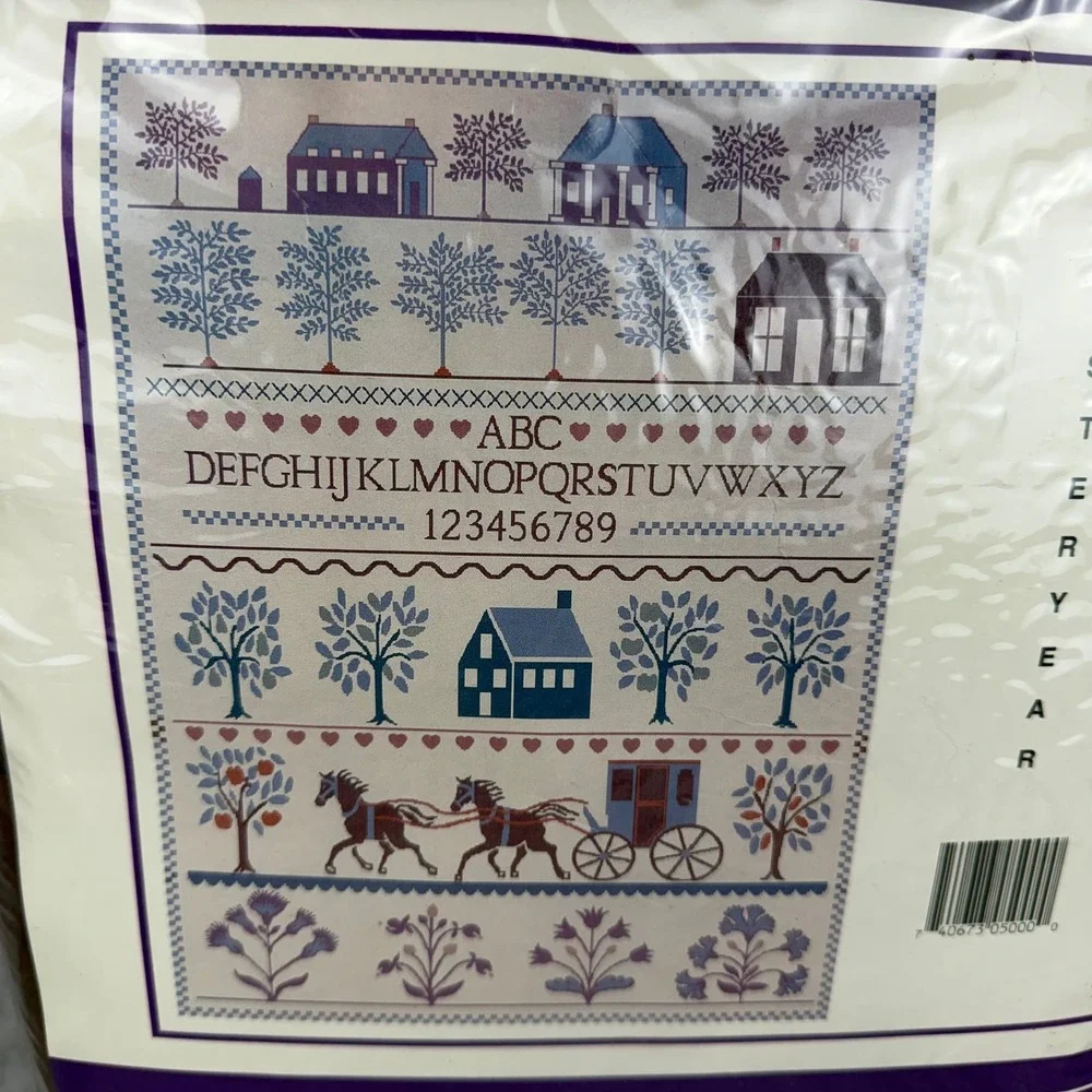 Vtg 90s Y2K Fuzzy Cottagecore Farmhouse Blanket Throw 60x80 Folk Art Country NEW