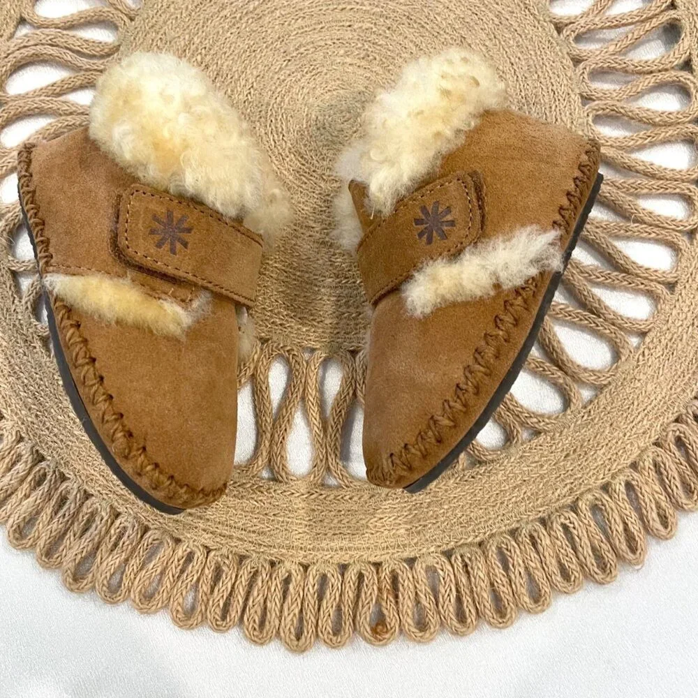 L.L. Bean Toddlers' Wicked Good Slippers Brown Suede Size 3-4