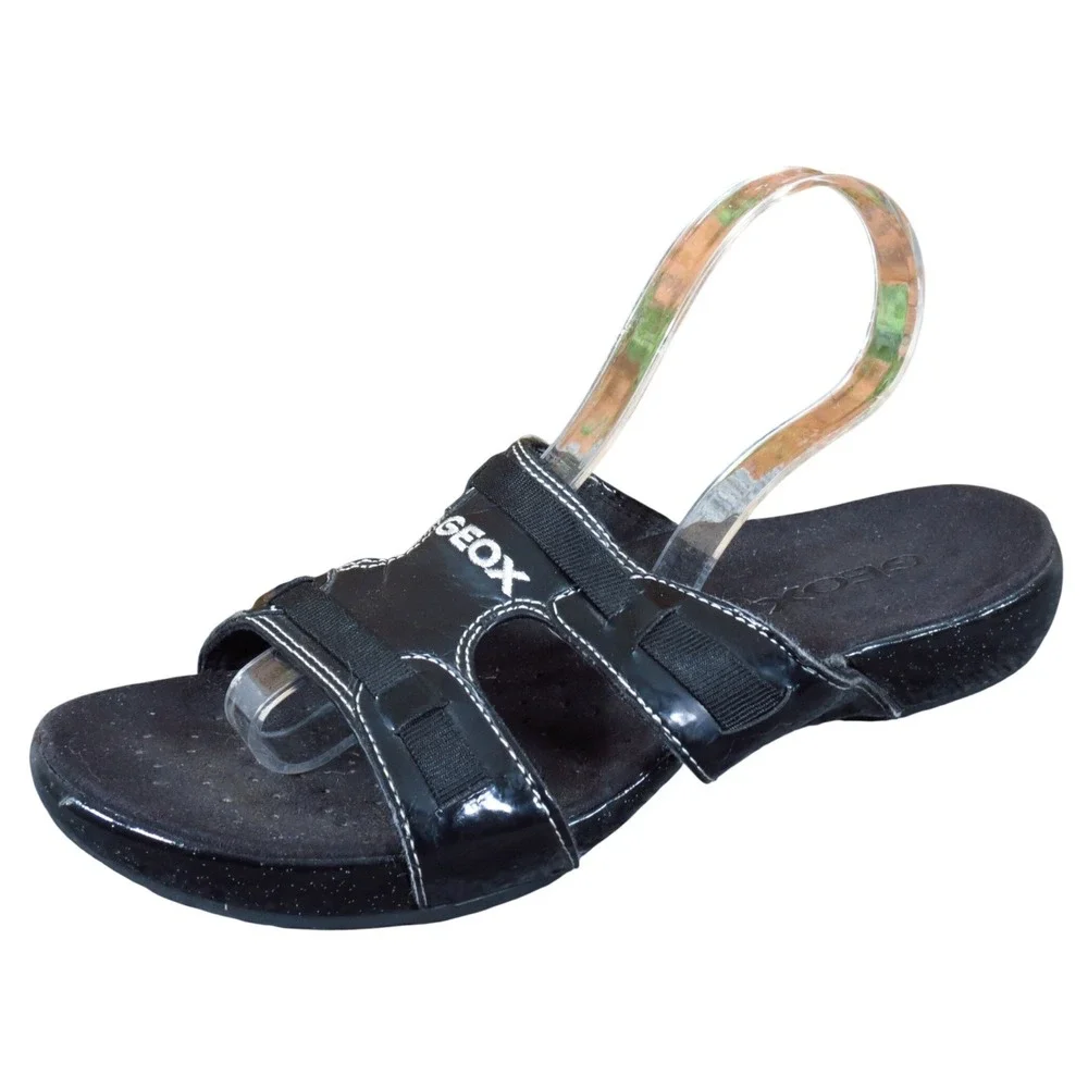 Geox Kids Unisex Slide Sandal Size 5 Casual Everyday‎ Black Synthetic