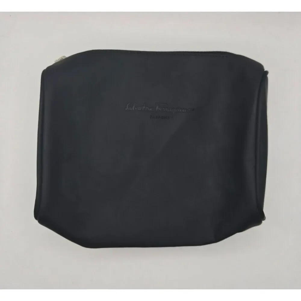 SALVATORE‎ FERRAGAMO-Parfums-Black Toiletry/ Cosmetic Toiletries Bag 8