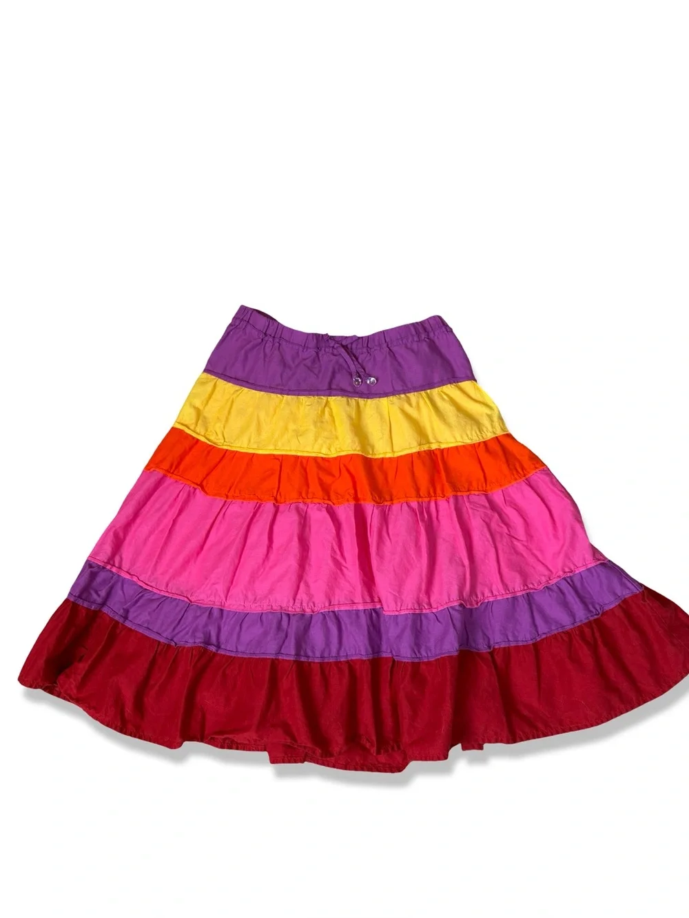 Children’s Place Colorblock Tiered Ruffle Flowy Midi Skirt