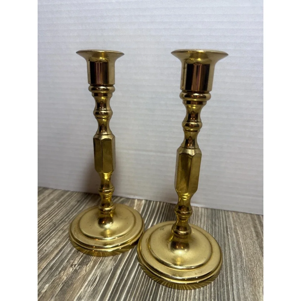 Baldwin Vintage Pair Brass Candlesticks 7 1/4