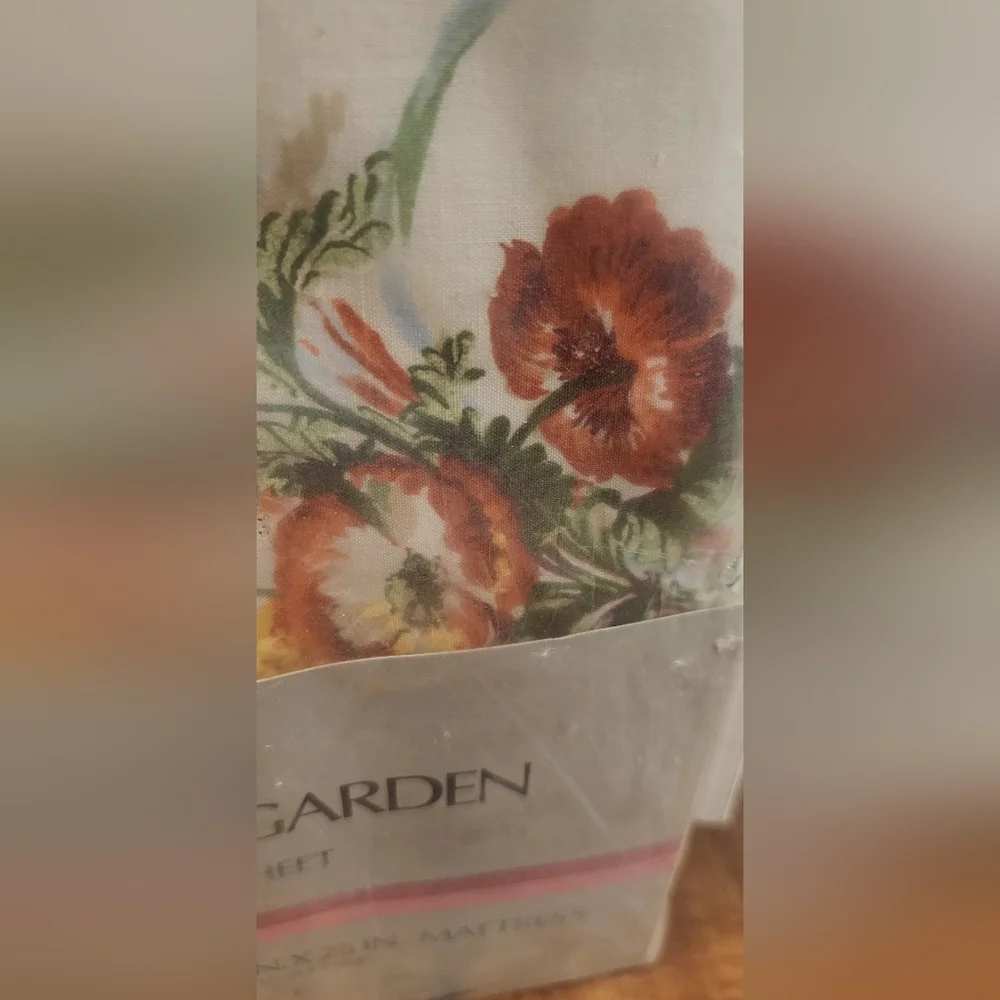 New Vintage Sears Sherwood Garden Floral Percale Full Fitted Sheet 54”x75” 949