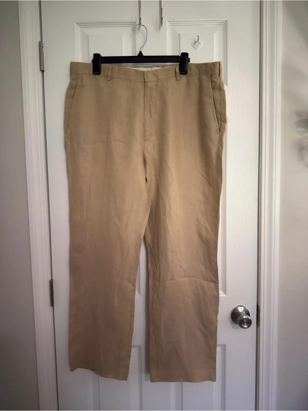 J.Crew Men's Beige 100% Irish Linen Pants Classic Fit Flat Front Pockets 38x30