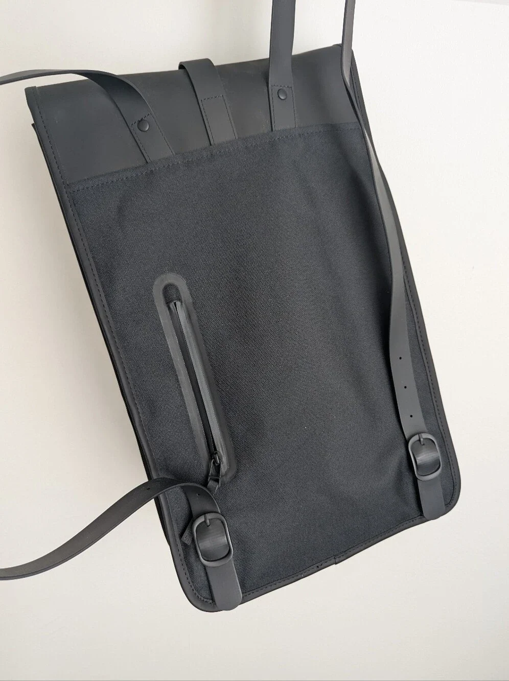 Rains black backpack