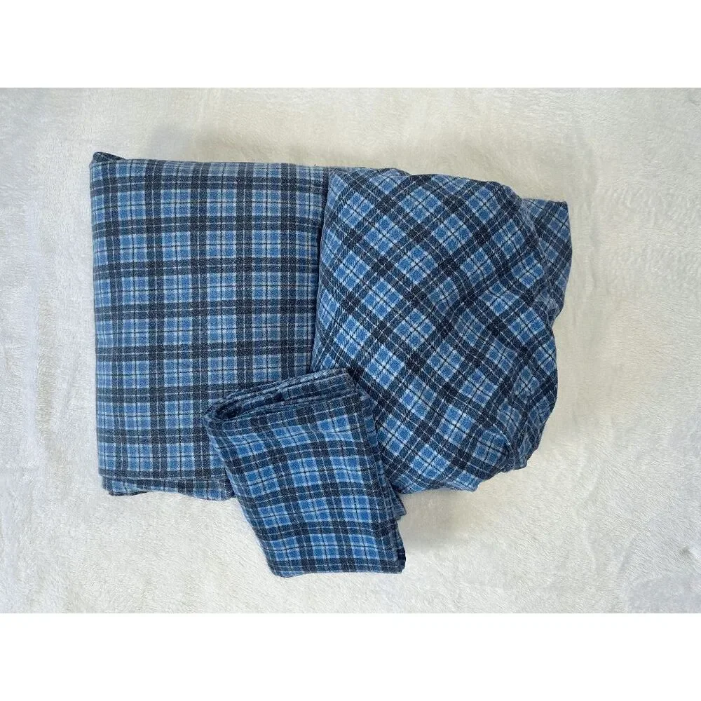 Cannon 100% Cotton Flannel Vintage Blue Twin Sheet Set, Cabin, Cottage