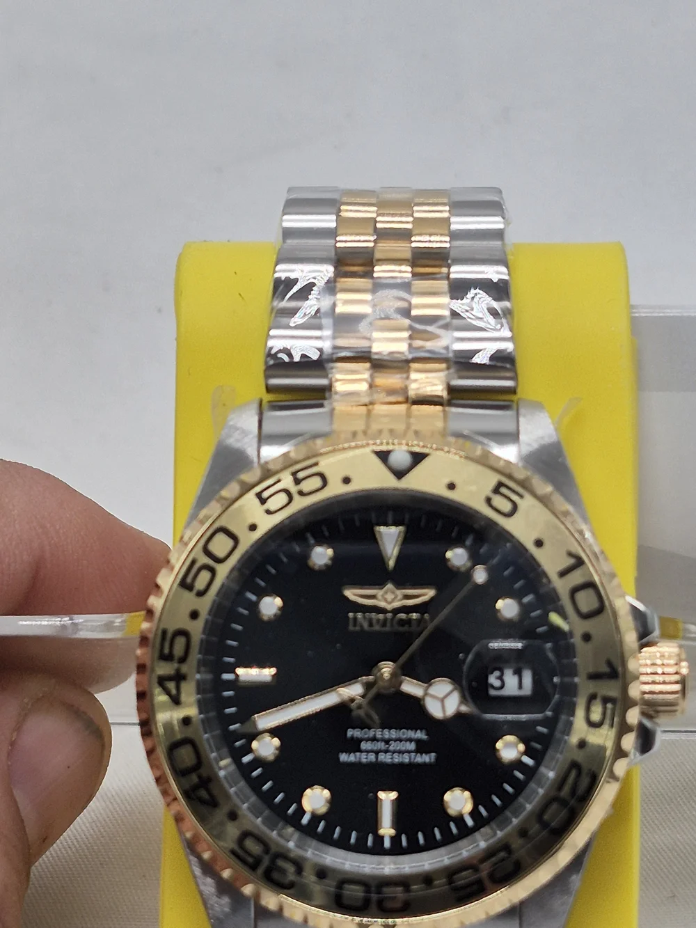 Woman Invicta Two-Tone Gold & Silver Professional Dive Watch - Black Dial