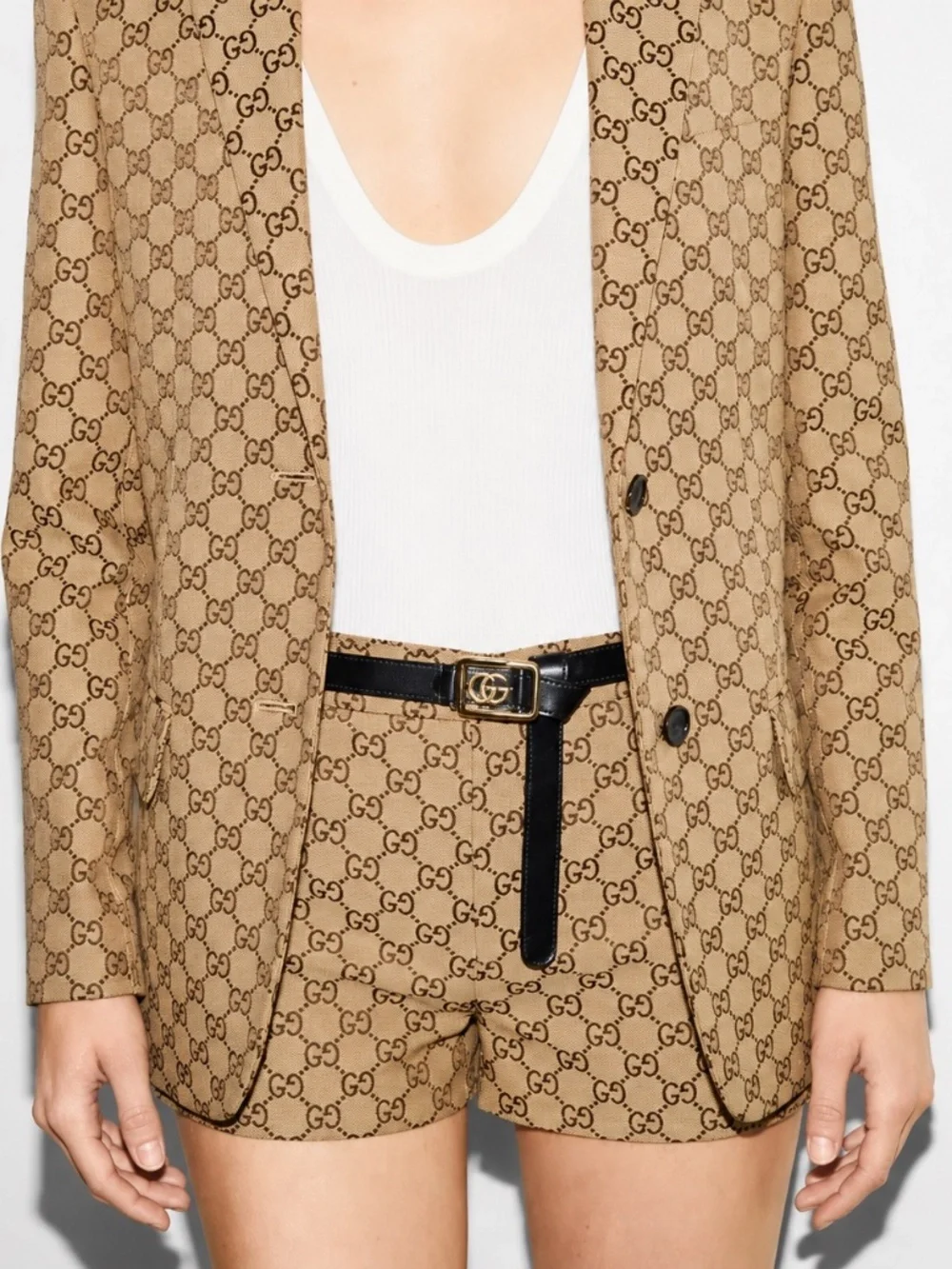 Gucci GG Leather Tie Belt size 90