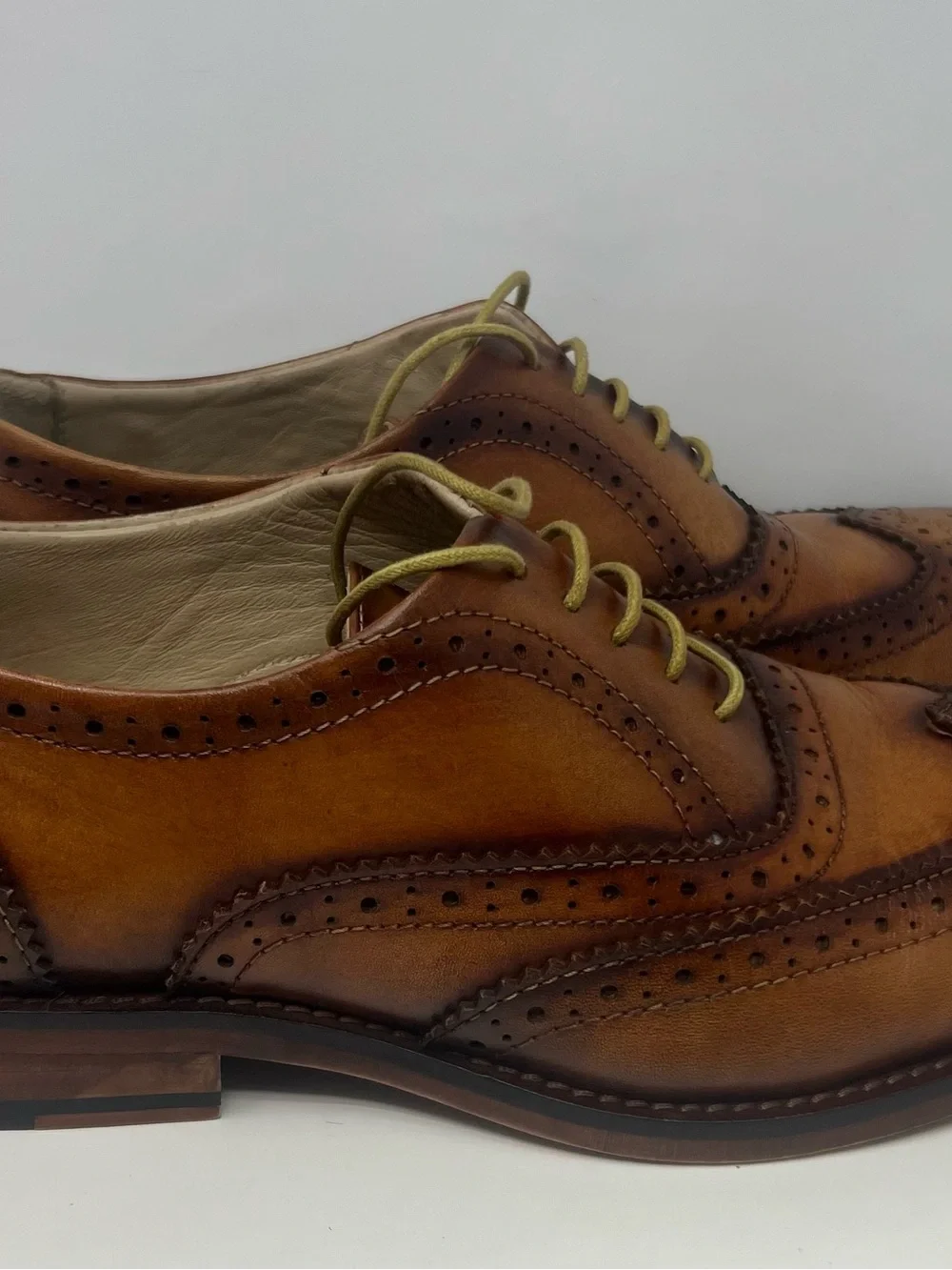 Lethata Handcrafted Leather Wingtip Oxford Mens Dress Shoes US 9.5-10 UK 9