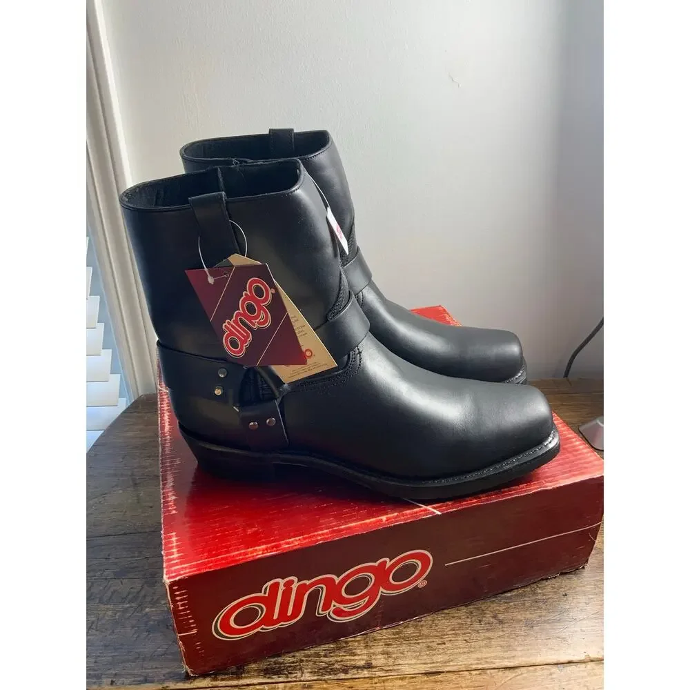 Dingo Men's Black 6 Zip Harness Motorcycle Work Boots‎ size 16D NIB