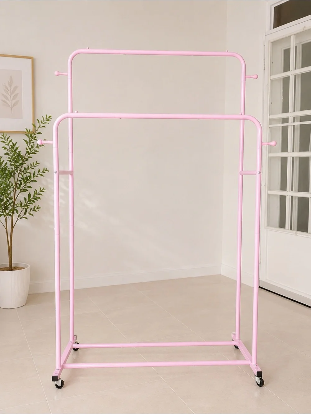 Pink Rolling Garment Rack - Storage & Organization