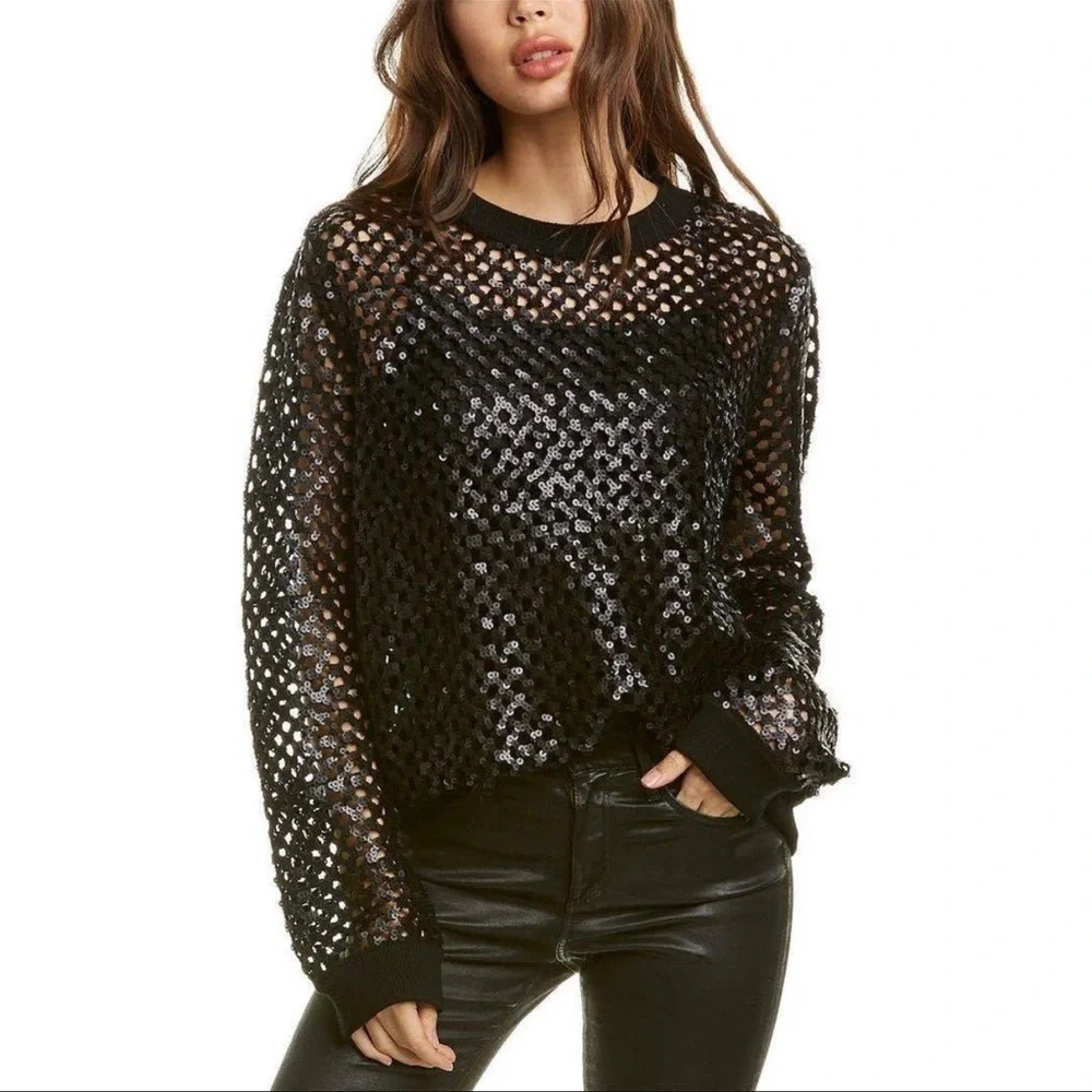 Tory Burch Lansing Open Knit Merino Sweater