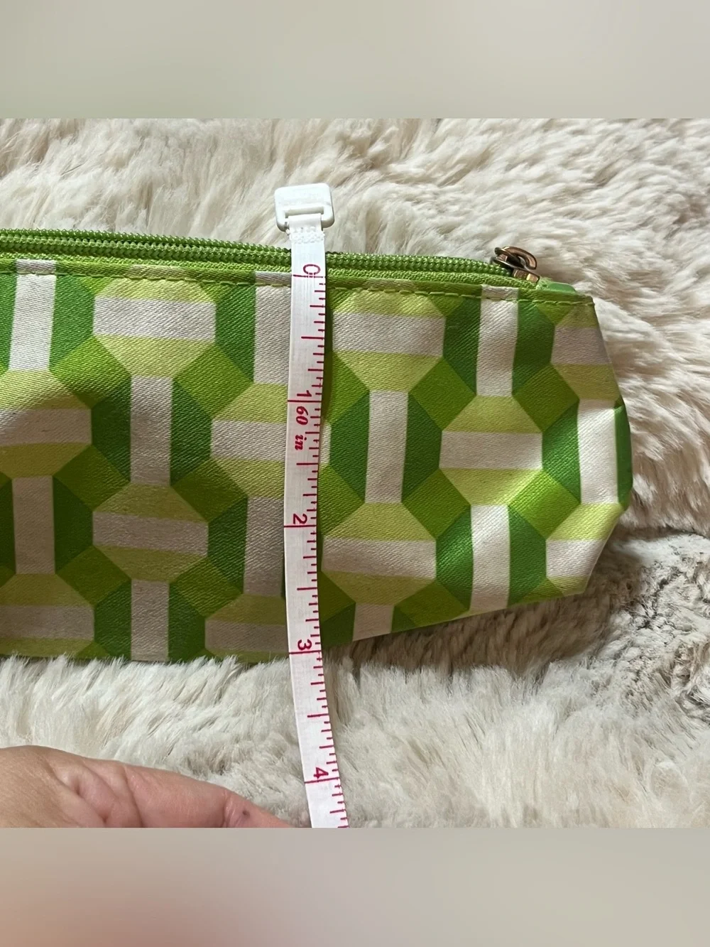 Clinique Green Geometric Cosmetic Pouch 02-17