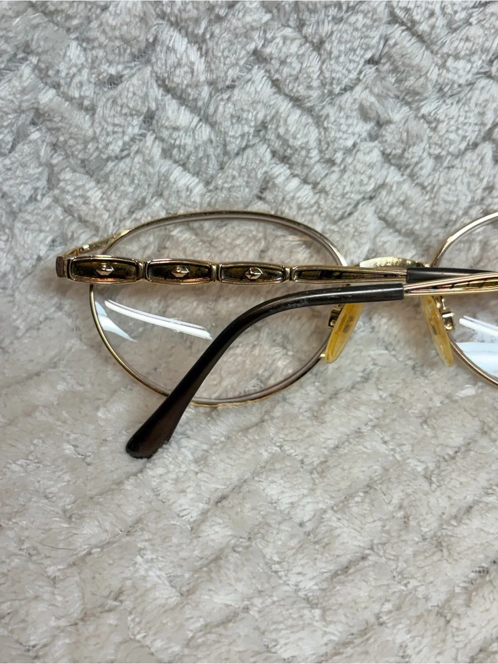 Vintage Tura‎ Gold Tortoise Oval Glasses Frames Only Librarian Chic Officecore