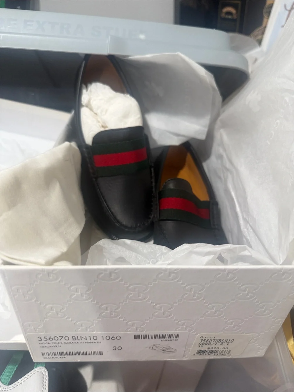 Gucci Black Leather Men’s Loafers with Red & Green Web Stripe