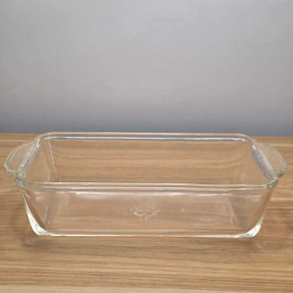Vintage Fire King 409 Clear Glass Loaf Pan 1 Qt‎ Made in USA Rectangular Baker