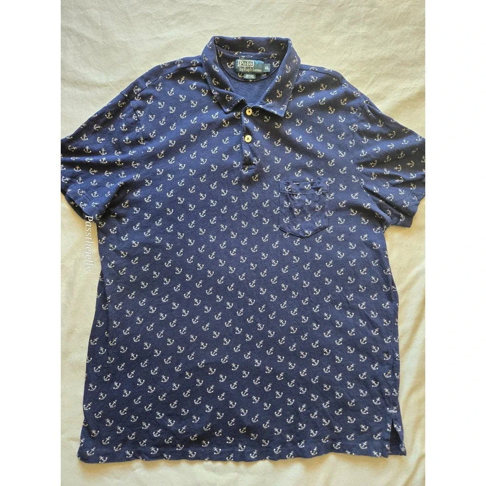 Polo Ralph Lauren Polo Shirt‎ Mens Extra Large Nautical Tropical Sailing Preppy