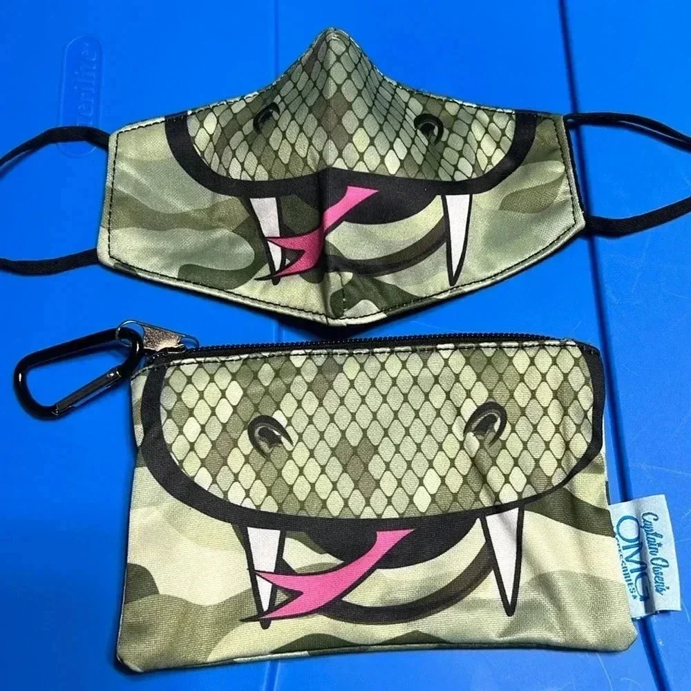 Snake mouth  Halloween kids face mask with‎ pouch