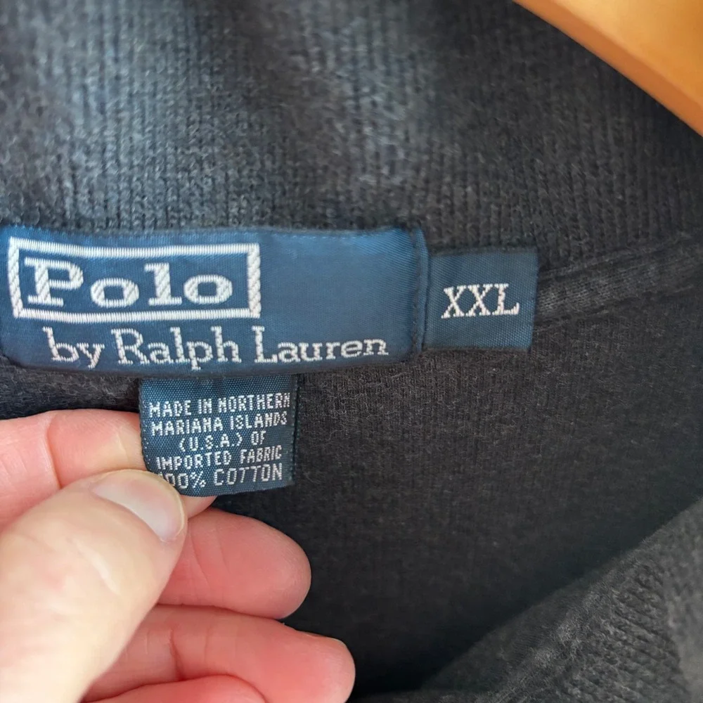 Polo Ralph Lauren sweater Mens XXL Gray Quarter Zip Pull Over‎