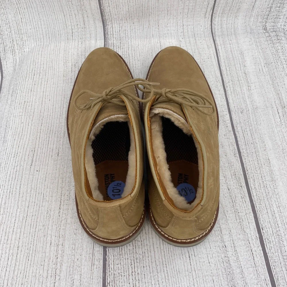 Johnston & Murphy Upton Chukka Boots Mens 10.5 Tan Shearling Nubuck Leather